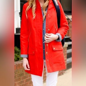 J crew Red Rain Coat (Size 0)